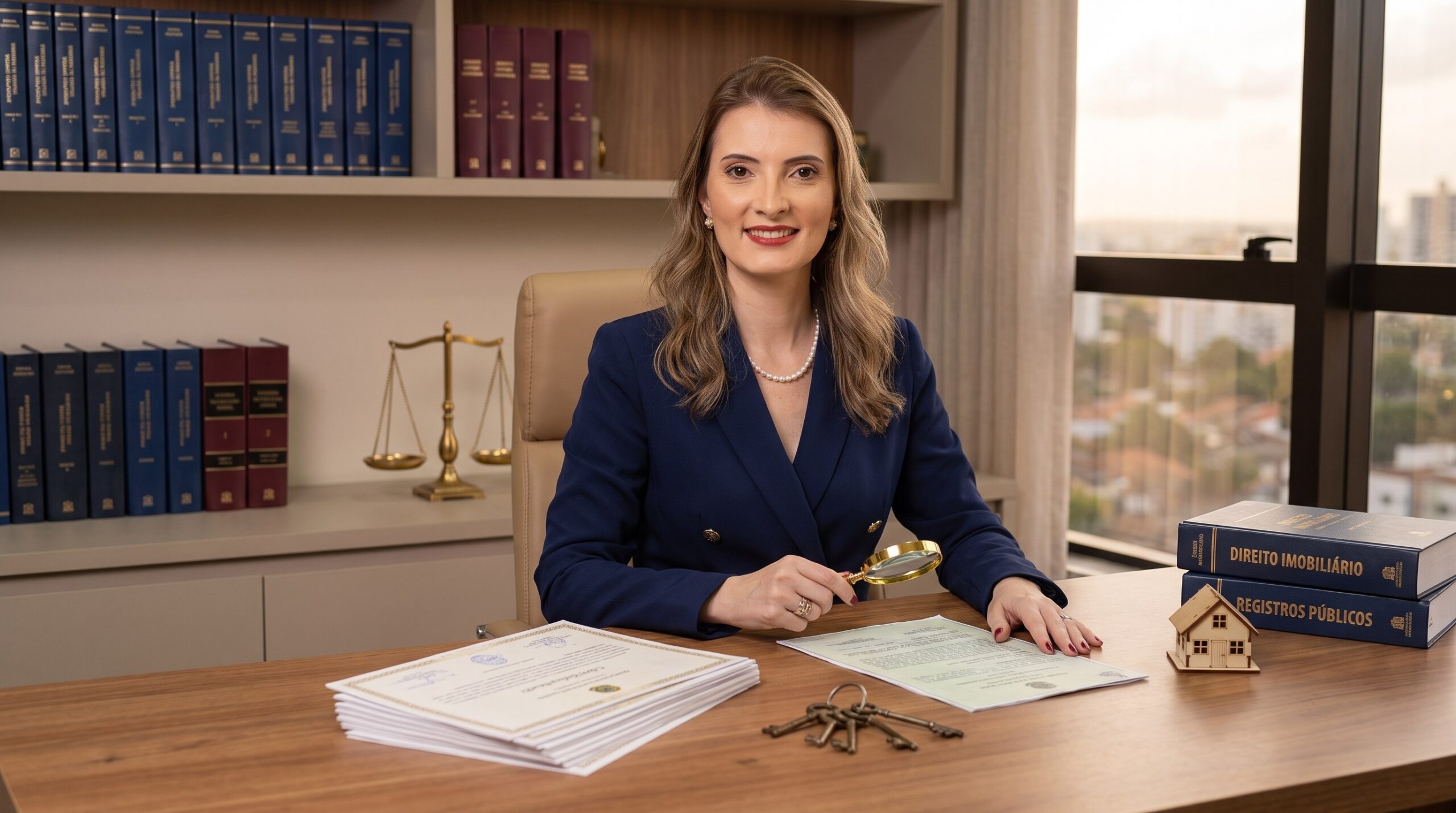 Advogada Carla Rangel analisando matrícula e certidões de imóvel em due diligence imobiliária em Recife